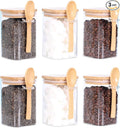 Glass Jar with Bamboo Lid and Spoon, Salt and Sugar Containers by LEAVES+AND+TREES+Y