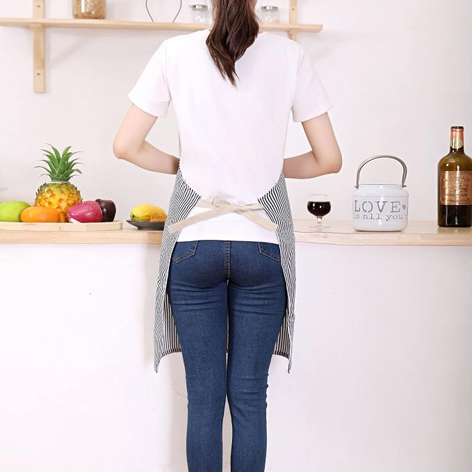 Tosewever 2 Pieces Kitchen Cooking Aprons, Cotton Polyester Blend Adjustable - Image 5