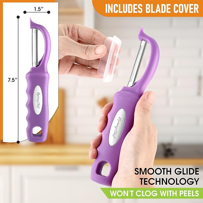 Spring Chef Premium Swivel Vegetable Peeler, Comfortable Handle and Ultra Sharp - Image 3
