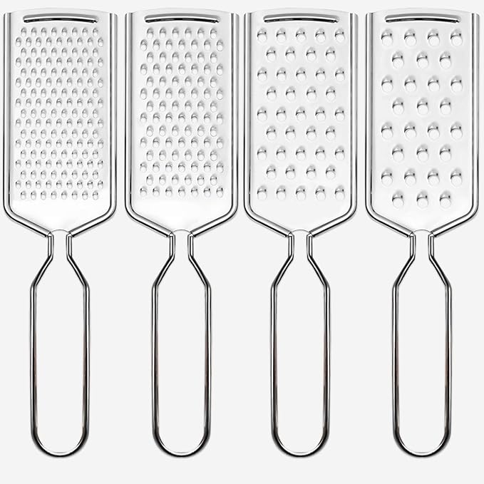 4 PCS Cheese Grater, Stainless Steel Cheese Shredder, Lemon Vegetable Slicer by Qivorimith
