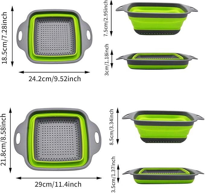 2 PCS Collapsible Colander, Collapsible Strainers - Image 2