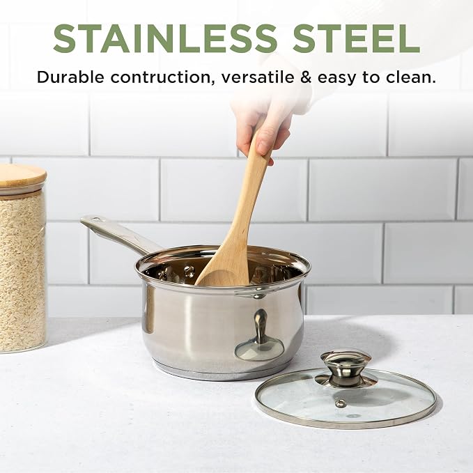 Ecolution Stainless Steel Sauce Pan, Encapsulated Induction Ready Cooking Pot - Image 3