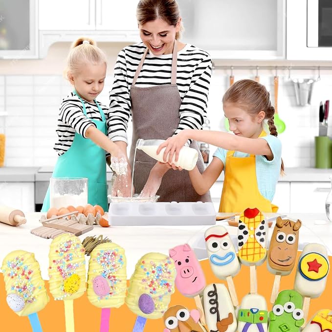 Juome Cake Pop Mold Kit, 2 Pack 8 Cavities Cakesicle Molds Silicone - Image 8