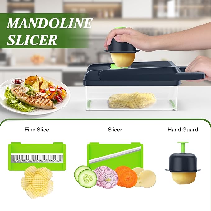 HomeHacks Vegetable Chopper Vegetable Cutter, 12 in 1 Kitchen Gadget, Onion - Image 4