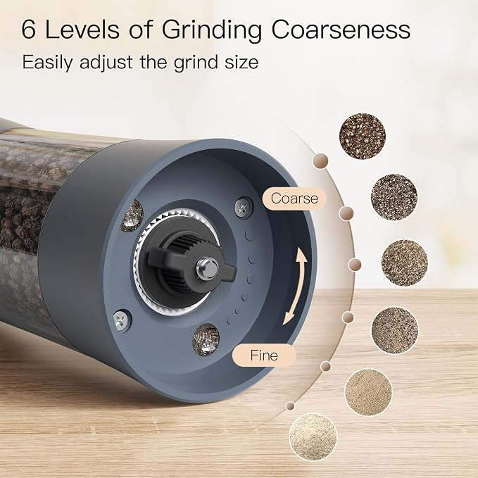 Ultrean Pepper Grinder, Electric Salt and Pepper Grinder Set - Image 3