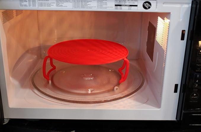 Microwave Multipurpose 4 in 1 Tray Stand Rack Splatter Guard Carry Tray - Image 6