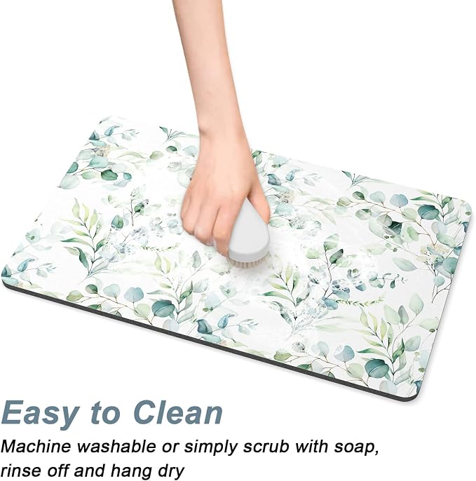 Rnivvi Coffee Mat, Hide Stain Rubber Backed Absorbent Dish Drying Pad - Image 5