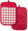 KitchenAid Gingham Pot Holder 2-Pack Set, Passion Red by KitchenAid
