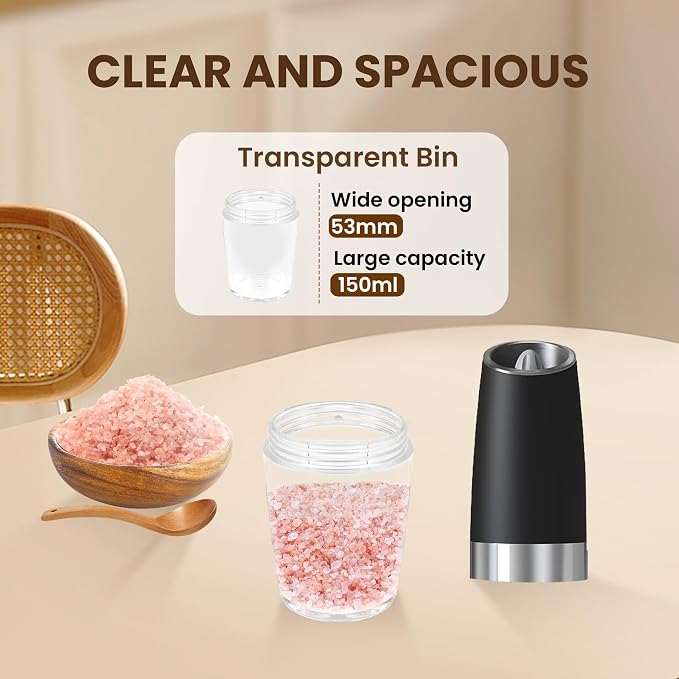 Gravity Electric Salt And Pepper Grinder, Automatic Salt And Pepper Grinder - Image 5