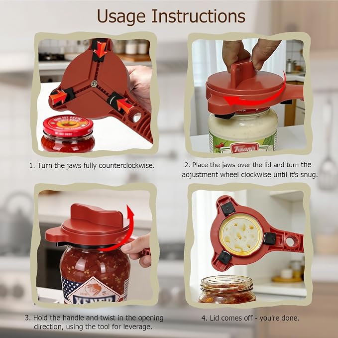 4-in-1 Jar Opener, Adjustable Jar Opener - Image 8
