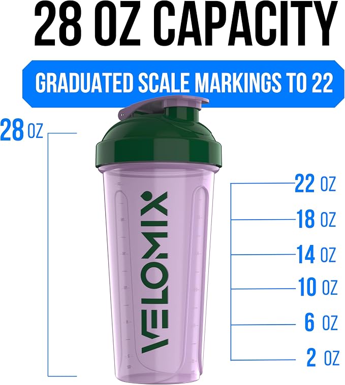 VELOMIX -2 Pack- 28 oz Protein Shaker Bottles - Image 4