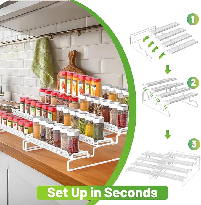 4 Tier Adjustable Spice Rack Organizer - Image 2
