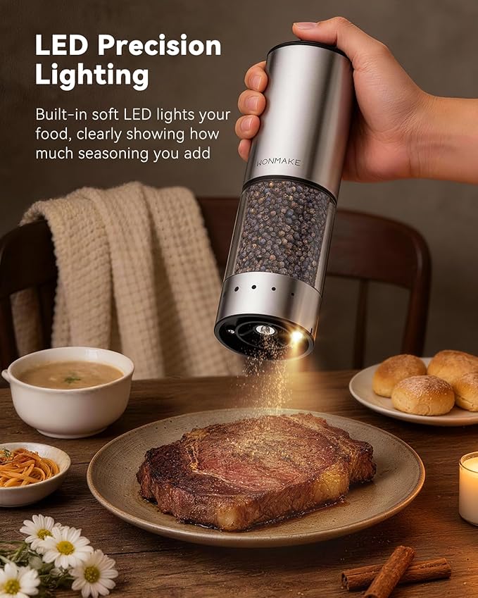 Electric Salt and Pepper Grinder Set, Type-C Rechargeable - Image 5