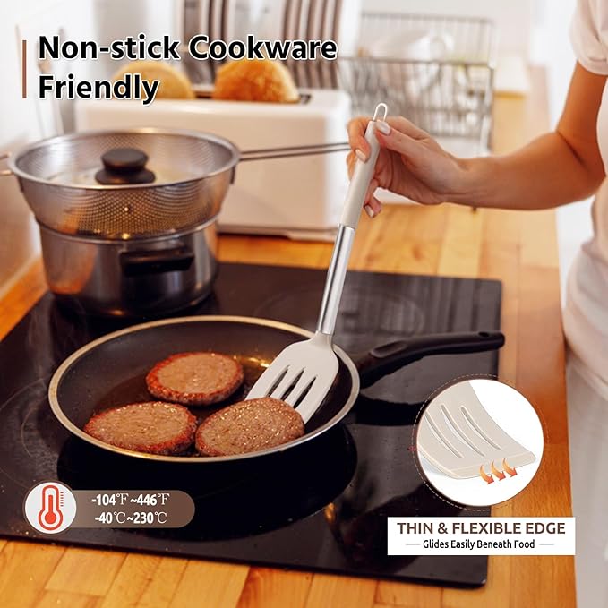 E-far Cooking Utensils Set of 4, Silicone Kitchen Utensils - Image 5