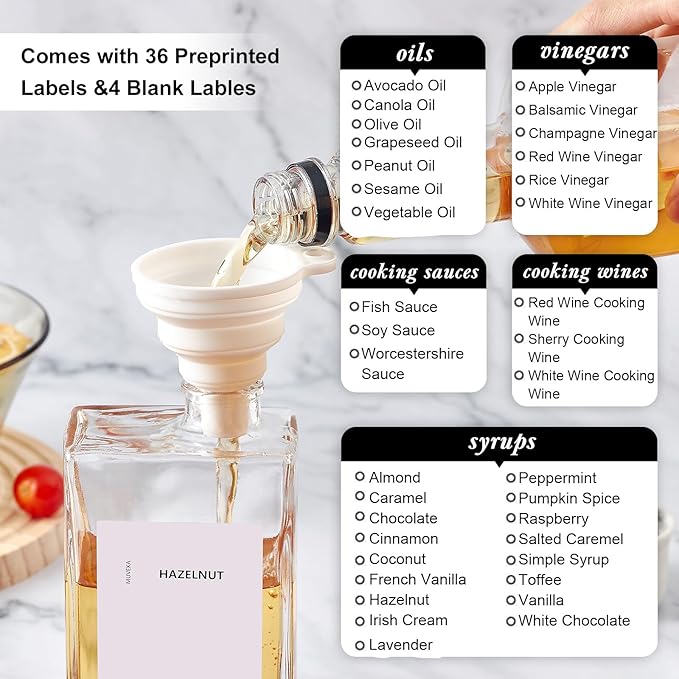 Olive Oil Dispenser Bottle for Kitchen, 16.9 oz/ 500 ml Vinegar Dispenser - Image 6