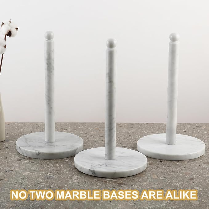 Koville Italian Marble Paper Towel Holder Countertop, Carrara Stone Paper Towel - Image 3