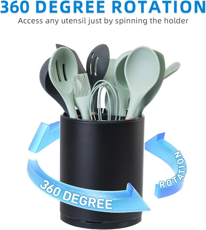 LIBODOUR Kitchen Utensil Holder Extra Large 360°Rotating - Image 6