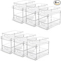 Vtopmart 6 Pack Bathroom Organizer, 2 Tier Clear Under Sink Organizers Vanity by Vtopmart