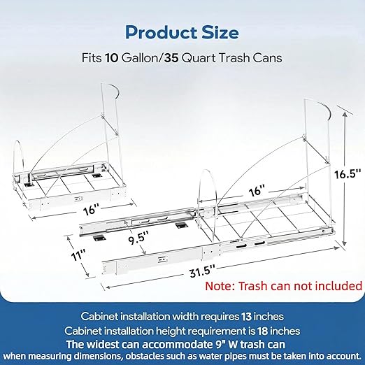 Pull Out Trash Can Under Cabinet & Under Sink - Image 3