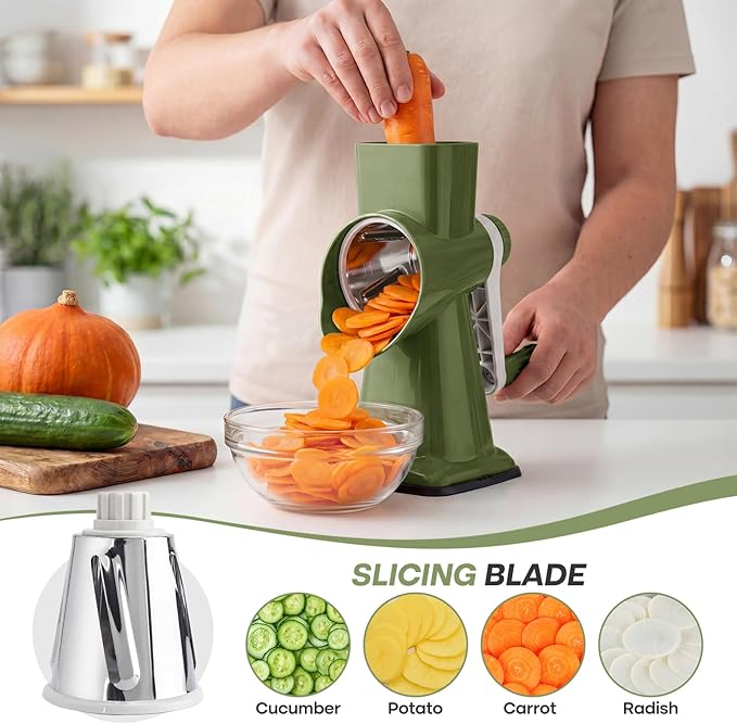 Rotary Cheese Grater, Cheese Shredder Hand Crank, Manual Cheese Grater - Image 2
