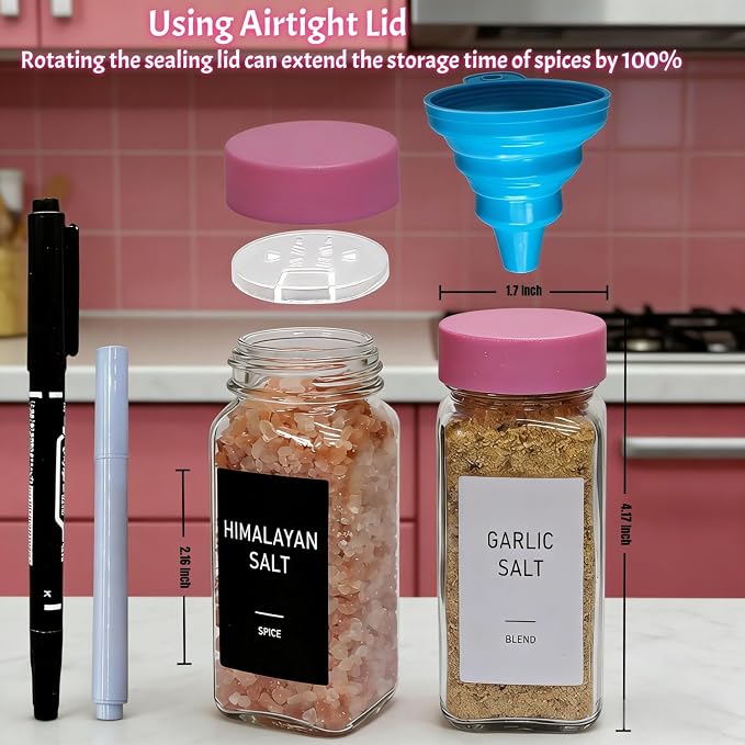 Pink Spice Jars with Labels - Image 5