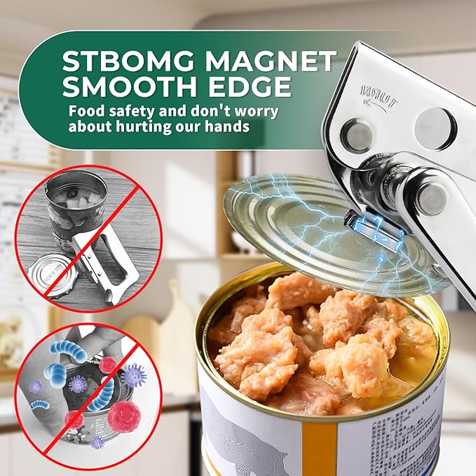 Commercial Can Opener Manual Heavy Duty Stainless Steel Handheld Smooth Edge - Image 5
