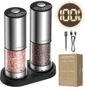 Electric Salt and Pepper Grinder Set, Type-C Rechargeable by WONMAKE