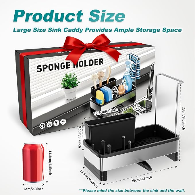 Ewaiira Stainless Steel Sink Caddy, Sponge Holder - Image 2