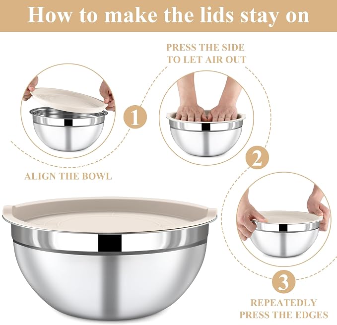 7 Piece Stainless Steel Mixing Bowls - Image 4