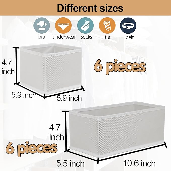 Fordonral Drawer Organizer Clothes, Foldable Fabric Dresser Organizer Closet - Image 2