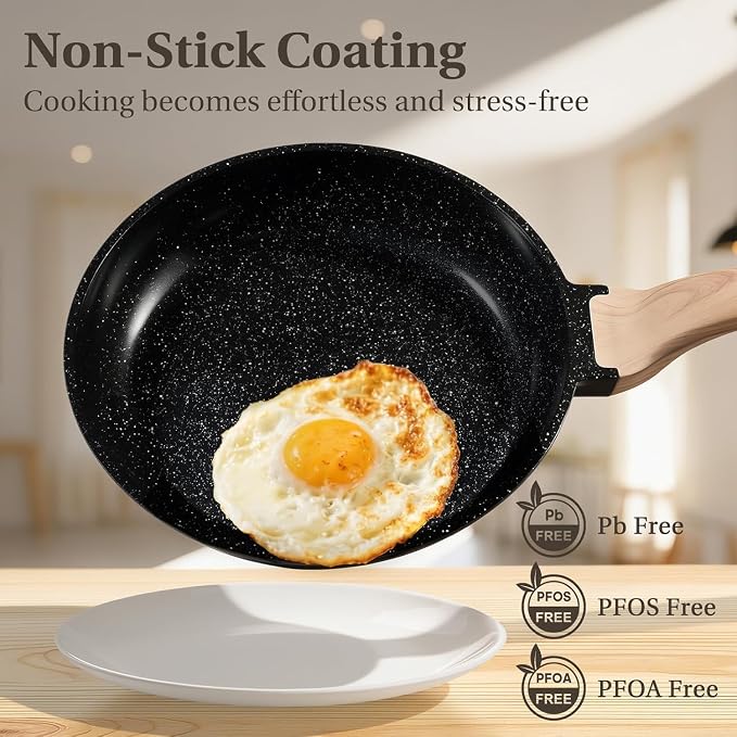25 Pcs Pots and Pans Set, Nonstick & Non-Toxic Healthy Pots and Pans, - Image 4