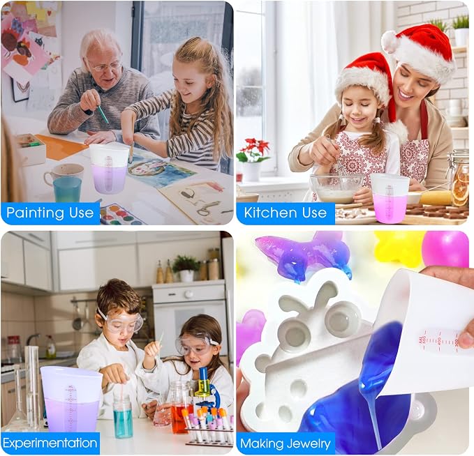 ZUYEE Silicone Measuring Cups Flexible Measure Melting Cups - Image 8