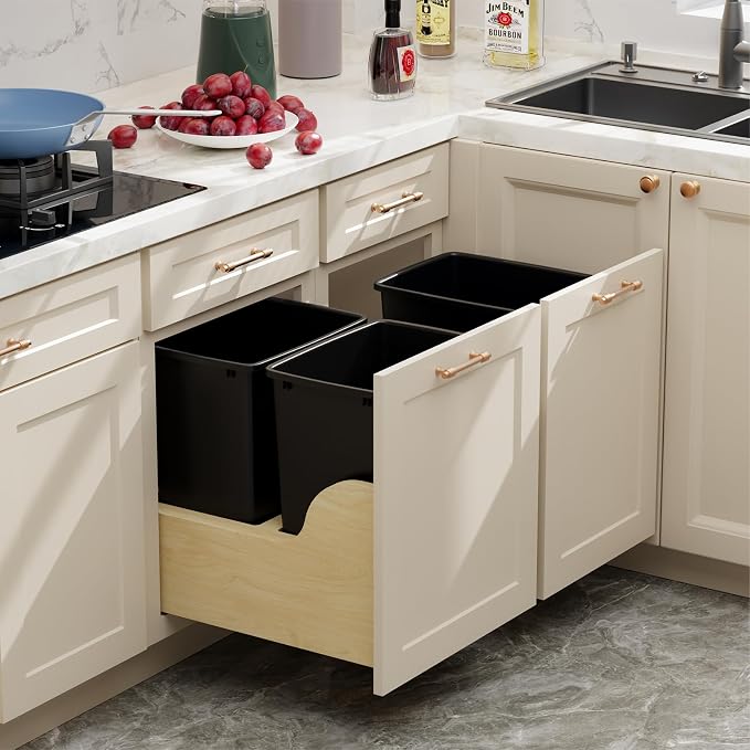 ROOMTEC 35QT Kitchen Trash Can, Sturdy and Lightweight Slim Trash Can, Trash - Image 2