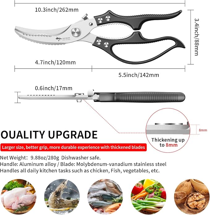 MAD SHARK Professional Heavy Duty Poultry Shears - Image 2