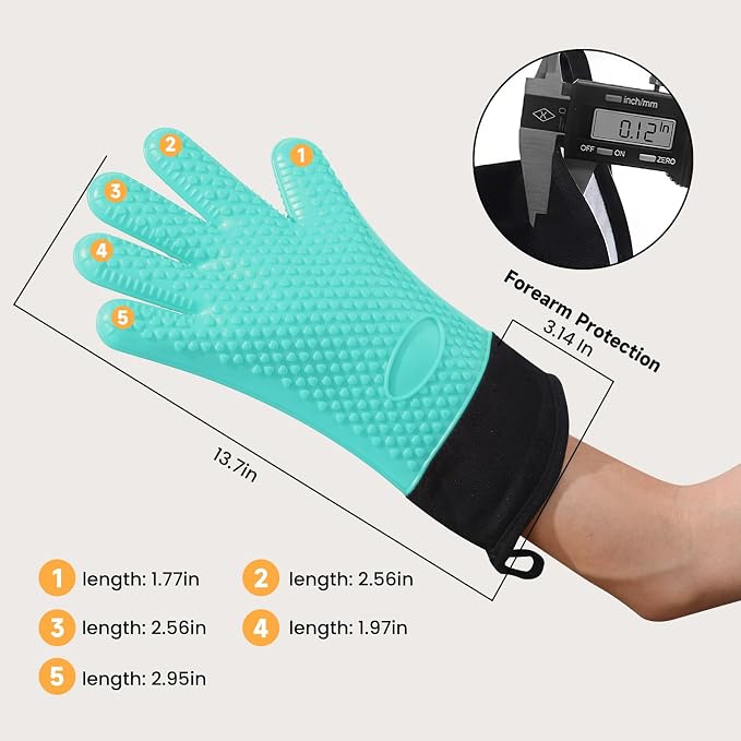GEEKHOM BBQ Gloves Heat Resistant Oven Mitts - Image 8