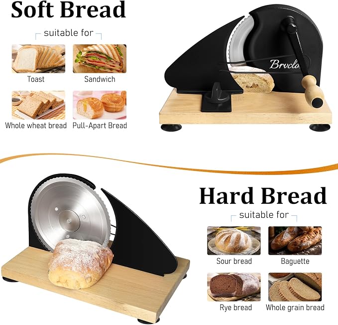 Brvclon Manual Bread Slicer Adjustable Thickness, Hand Crank Bread Slicer - Image 7