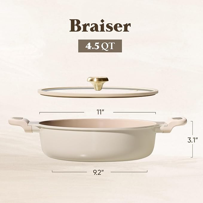 CAROTE 4.5Quart Stock Pot with Lid, Non Toxic Ceramic Soup Pot, Nonstick - Image 2