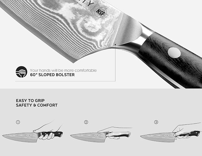 Damascus Chef Knife: 8-inch Razor-Sharp Japanese Chef Knife - Image 3