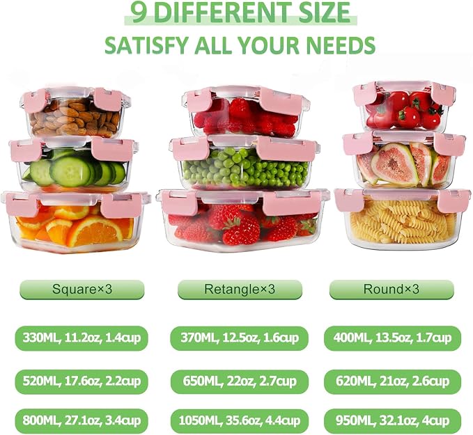 HOMBERKING Glass Food Storage Containers - Image 2