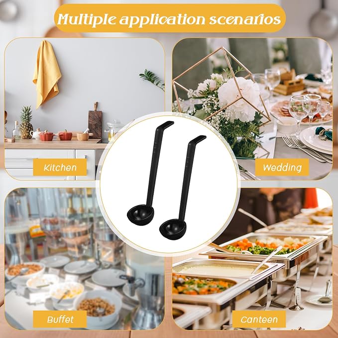 Tioncy 6 Pcs 1 Oz Small Ladle for Serving Sauce 8.07 Inches Plastic Mini Ladles - Image 7