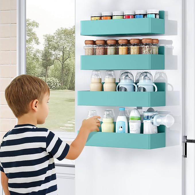 Mystozer Magnetic Spice Rack for Refrigerator, Kitchen Organizer and Storage - Image 2