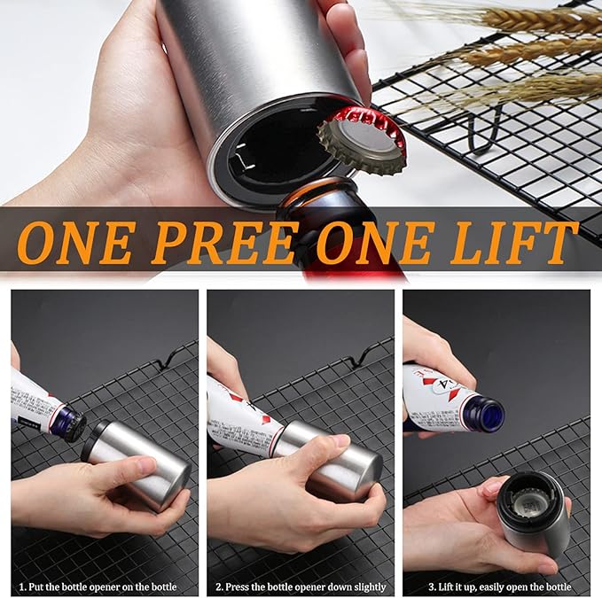 Portable Push Down Magnetic Beer Bottle Openers, No Damage to Caps, Quick to - Image 6