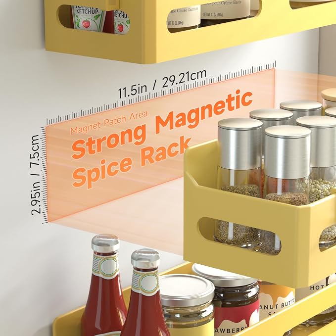 Sevenblue 4 Pack Strong Magnetic Spice Rack - Image 2