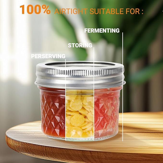 Eathtek 4 oz Mason Jars 40 Pack, 120ml Mini Canning Jars - Image 3