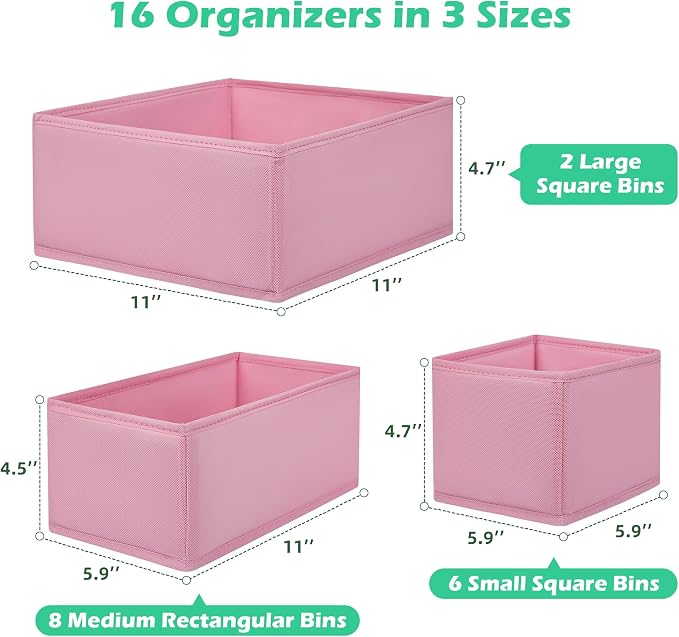 Drawer Clothing Organizer 16-Pack, Fabric Folding Wardrobe Organizer - Image 2