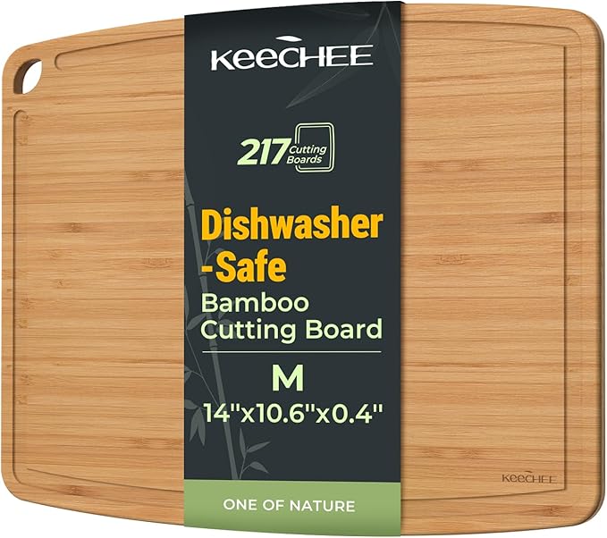 Keechee Dishwasher Safe Bamboo Cutting Board, Lightweight & Durable Wood by Keechee