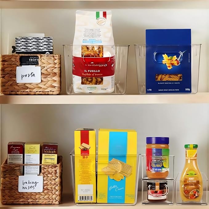 SKTEET Set of 8 Large Clear Plastic Storage Bins, Storage Containers - Image 5