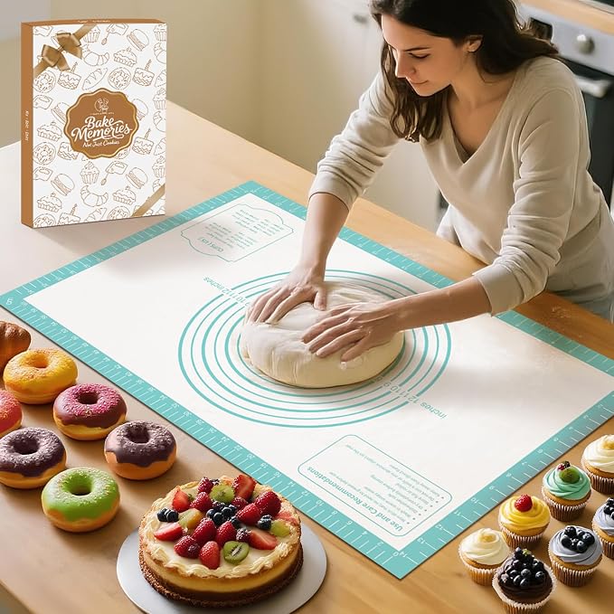 Non-Stick Silicone Pastry Mat, Silicone Baking Mat by MimekitchenKitchenHelper
