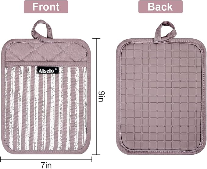 Alselo Silicone Pot Holders Set of 3 Heat Resistant & Non Slip Potholders - Image 2