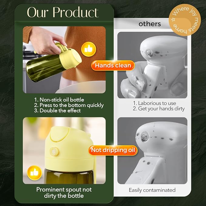 YARRAMATE 16oz/470ml Light-Blocking Dark Oil Sprayer - Image 8